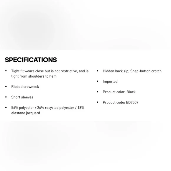 adidas Black Jacquard Bodysuit - Picture 11 of 14